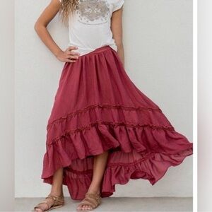 Mia Joy-hi-low skirt for photos